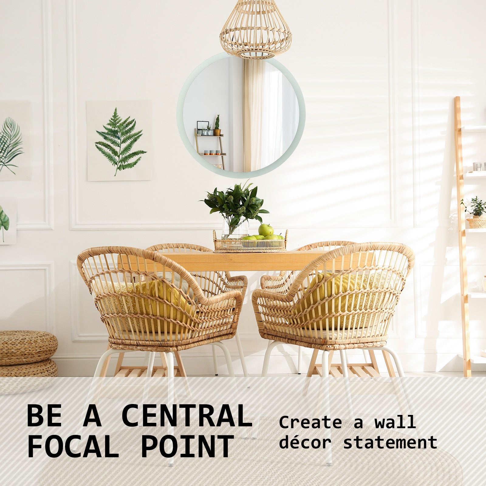 La Bella LED Wall Mirror Round Touch Anti-Fog Makeup Decor Bathroom Vanity 50cm Tristar Online