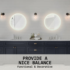 La Bella LED Wall Mirror Round Touch Anti-Fog Makeup Decor Bathroom Vanity 50cm Tristar Online
