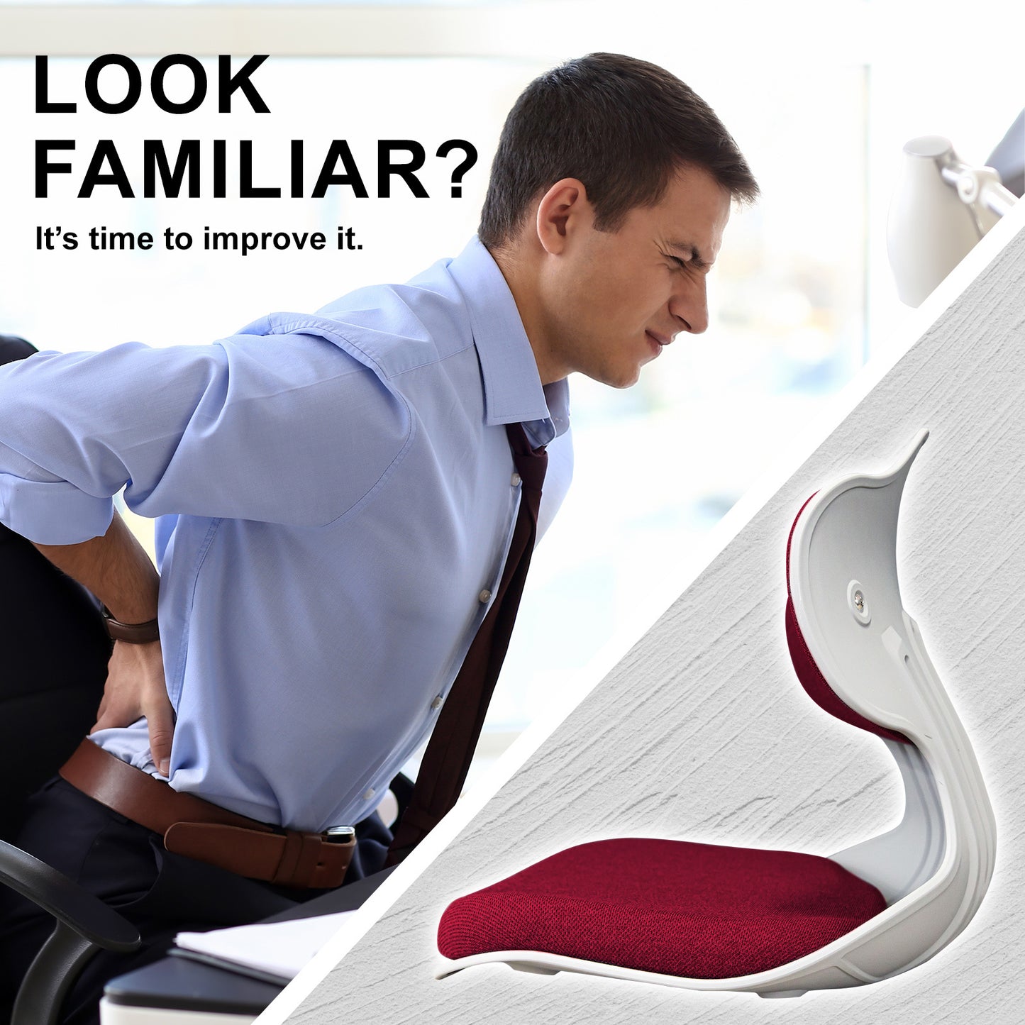 Samgong Red Slender Chair Posture Correction Seat Floor Lounge Stackable Tristar Online
