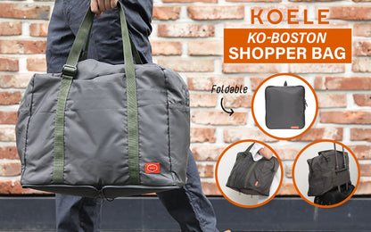 KOELE Khaki Shopper Bag Travel Duffle Bag Foldable Laptop Luggage KO-BOSTON Tristar Online