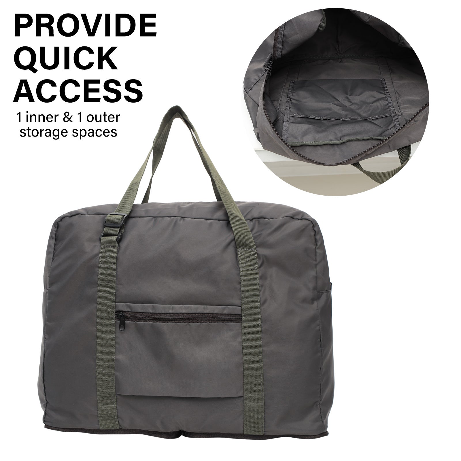 KOELE Khaki Shopper Bag Travel Duffle Bag Foldable Laptop Luggage KO-BOSTON Tristar Online