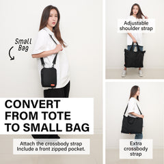 KOELE Black Shopper Bag Tote Bag Foldable Travel Laptop Grocery KO-DUAL Tristar Online