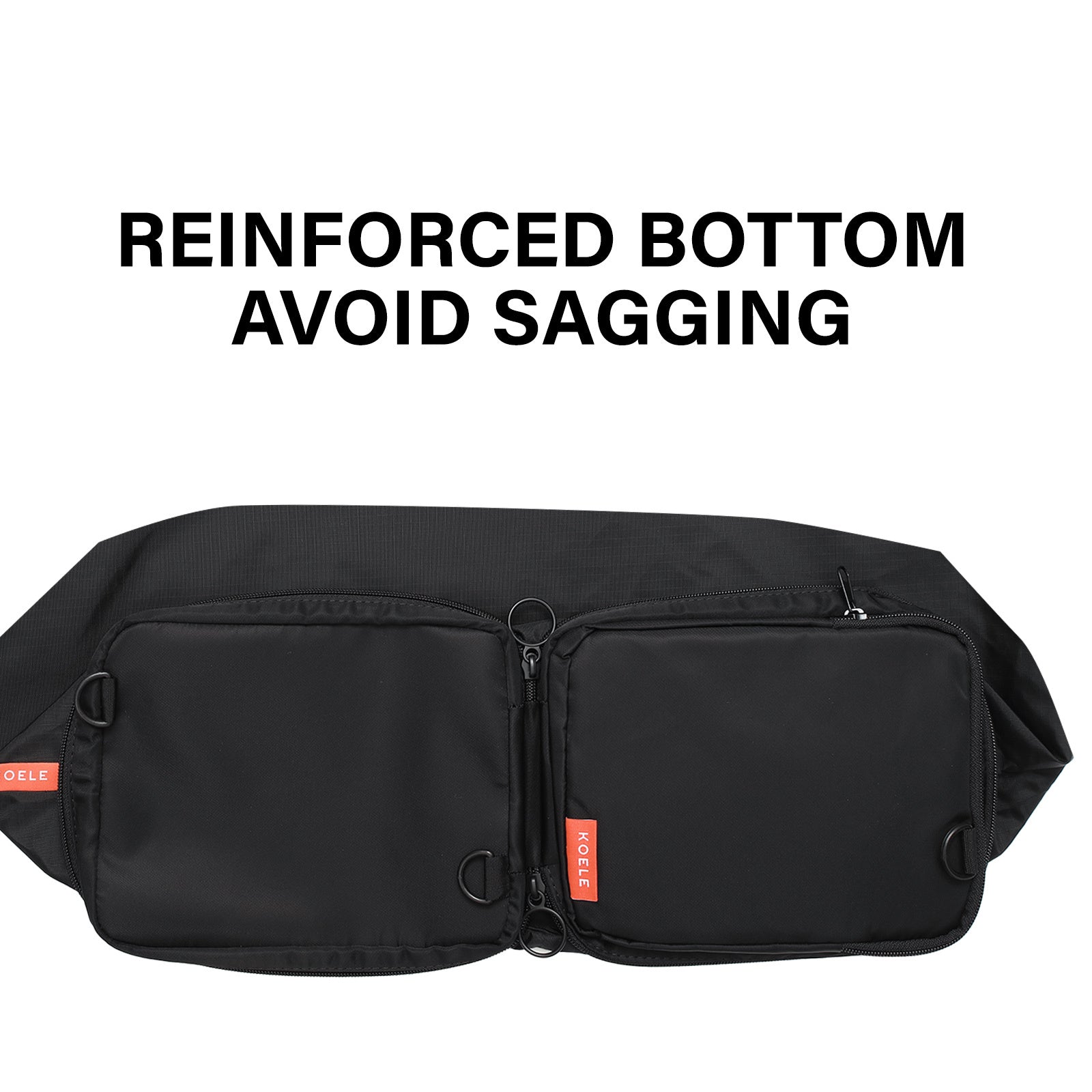 KOELE Black Shopper Bag Tote Bag Foldable Travel Laptop Grocery KO-DUAL Tristar Online