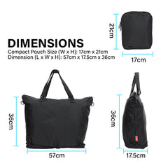 KOELE Black Shopper Bag Tote Bag Foldable Travel Laptop Grocery KO-DUAL Tristar Online