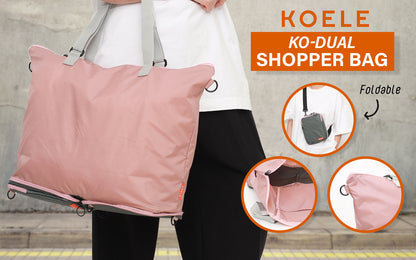 KOELE Pink Shopper Bag Tote Bag Foldable Travel Laptop Grocery KO-DUAL Tristar Online