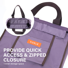 KOELE Purple Shopper Bag Tote Bag Foldable Travel Laptop Grocery KO-SHOULDER Tristar Online