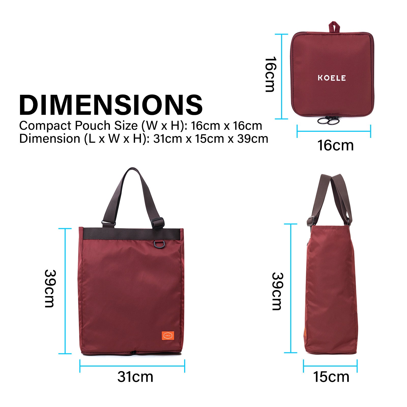 KOELE Wine Shopper Bag Tote Bag Foldable Travel Laptop Grocery KO-SHOULDER Tristar Online