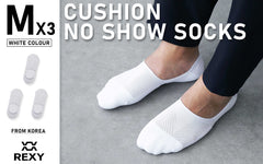 Rexy 3 Pack Medium White Cushion No Show Ankle Socks Non-Slip Breathable Tristar Online