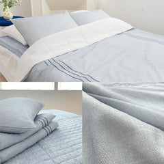 Saesom Double Blue Flua Snow Comforter Set Cool Lightweight Quilt Bedspread Bedding Coverlet Tristar Online