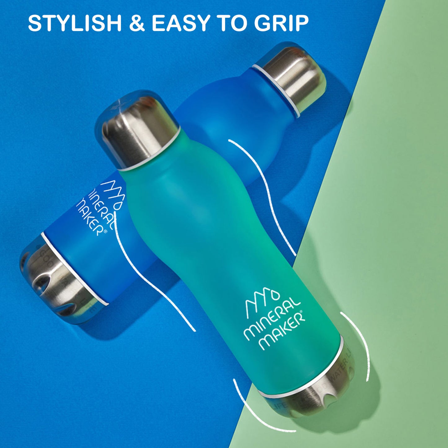 Mineral Maker MORBIDO Blue Alkaline Filter Water Bottle + a Mineral Stone Pouch Tristar Online