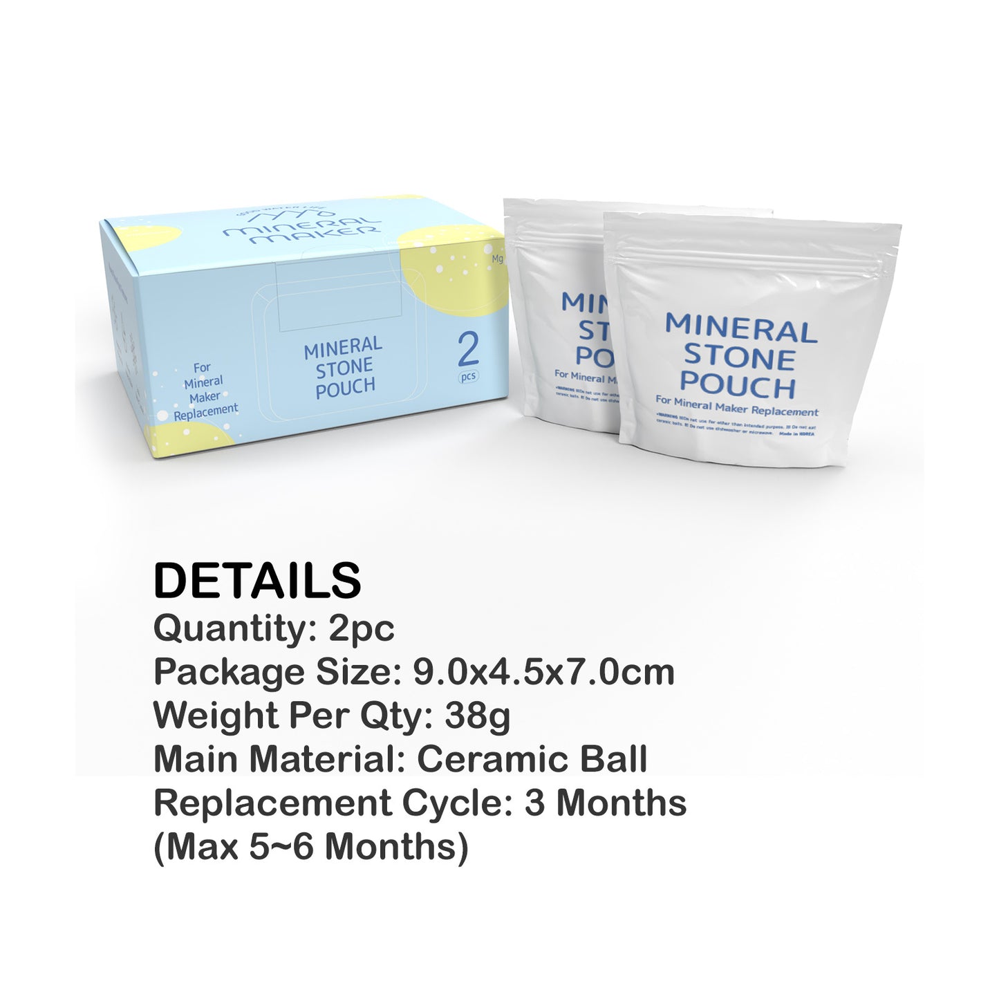 Mineral Maker 2X Alkaline Stone Pouch Water Filter Pad Replacement Ceramic Balls Tristar Online