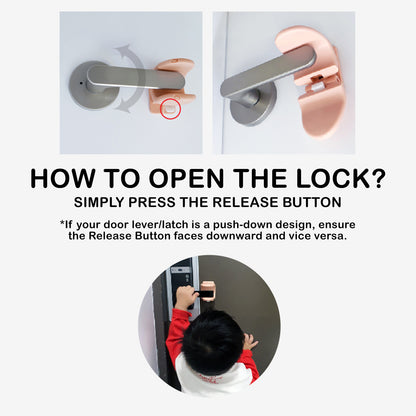 Appason 4X Apricot Pink Door Lever Lock Pet Child Proof Adhesive Handle Lock Tristar Online