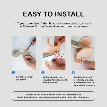 Appason 4X Apricot Pink Door Lever Lock Pet Child Proof Adhesive Handle Lock Tristar Online