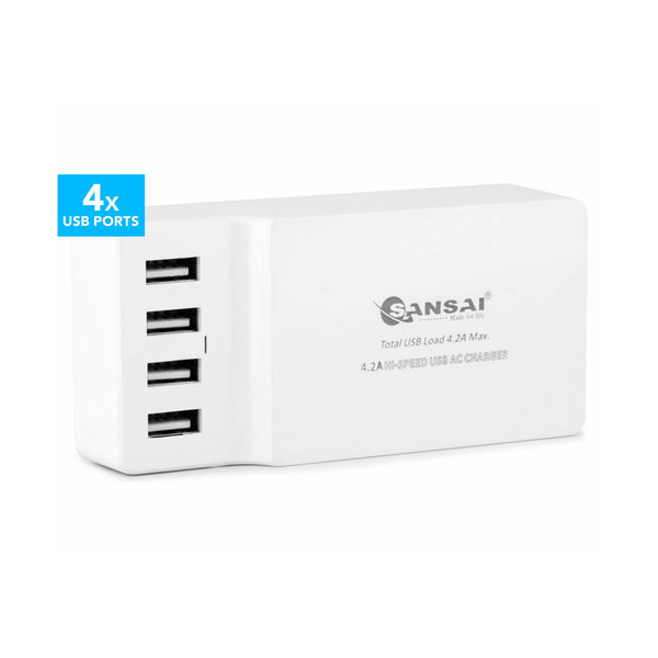 2X Sansai 4.2A 4-Ports Station A USB Charging Tristar Online