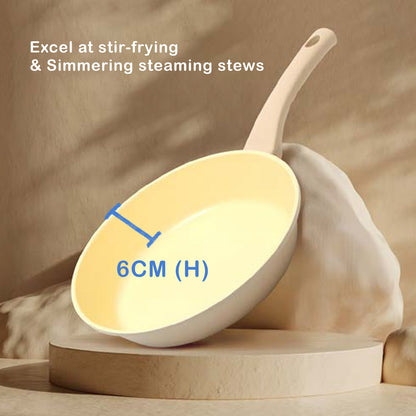 Giorno Felice 28cm Beige IH Frypan Ceramic Non-Stick Frying Pan Induction Tristar Online