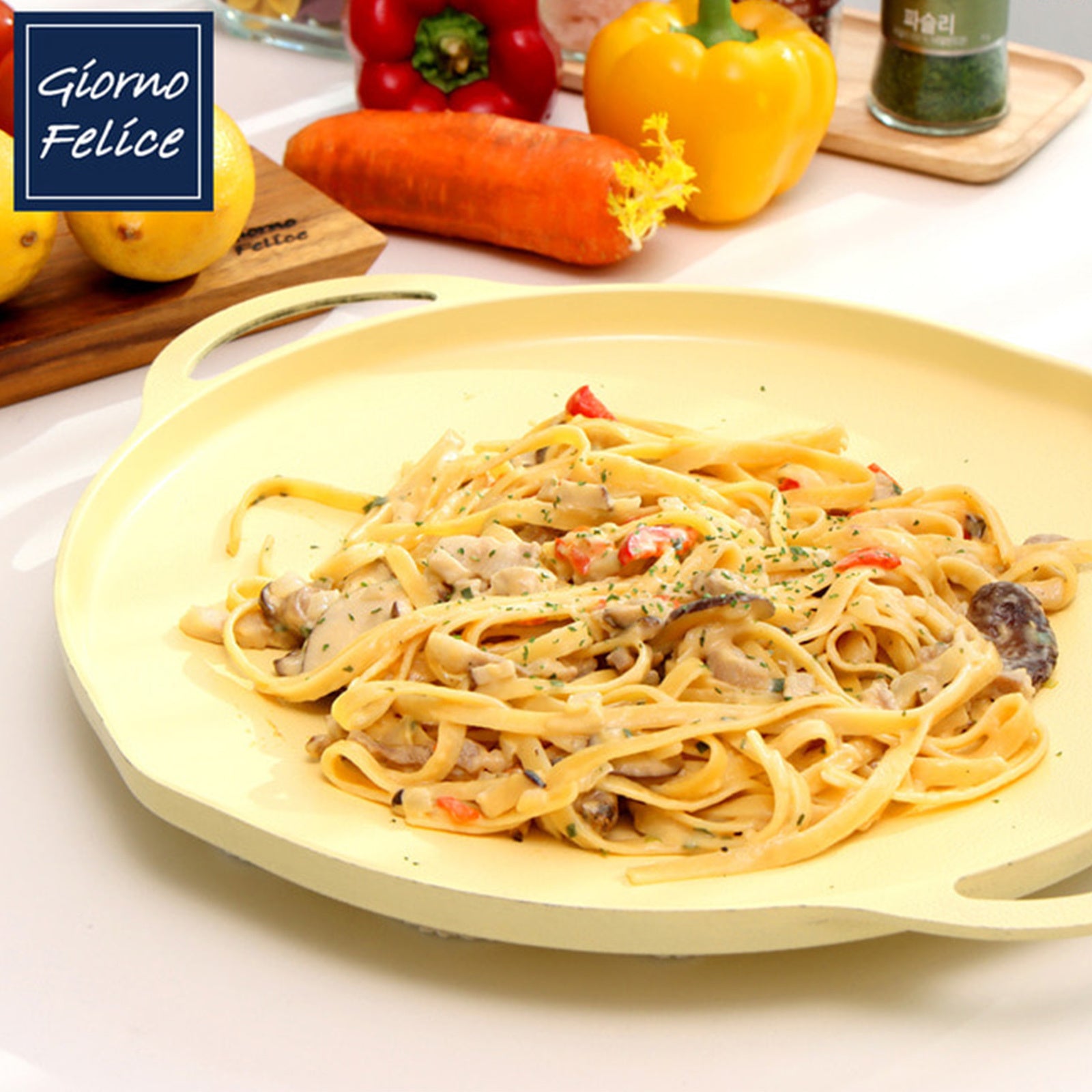 Giorno Felice 34cm Round IH Griddle Pan Ceramic Non-Stick Camping Korean Stew Tristar Online