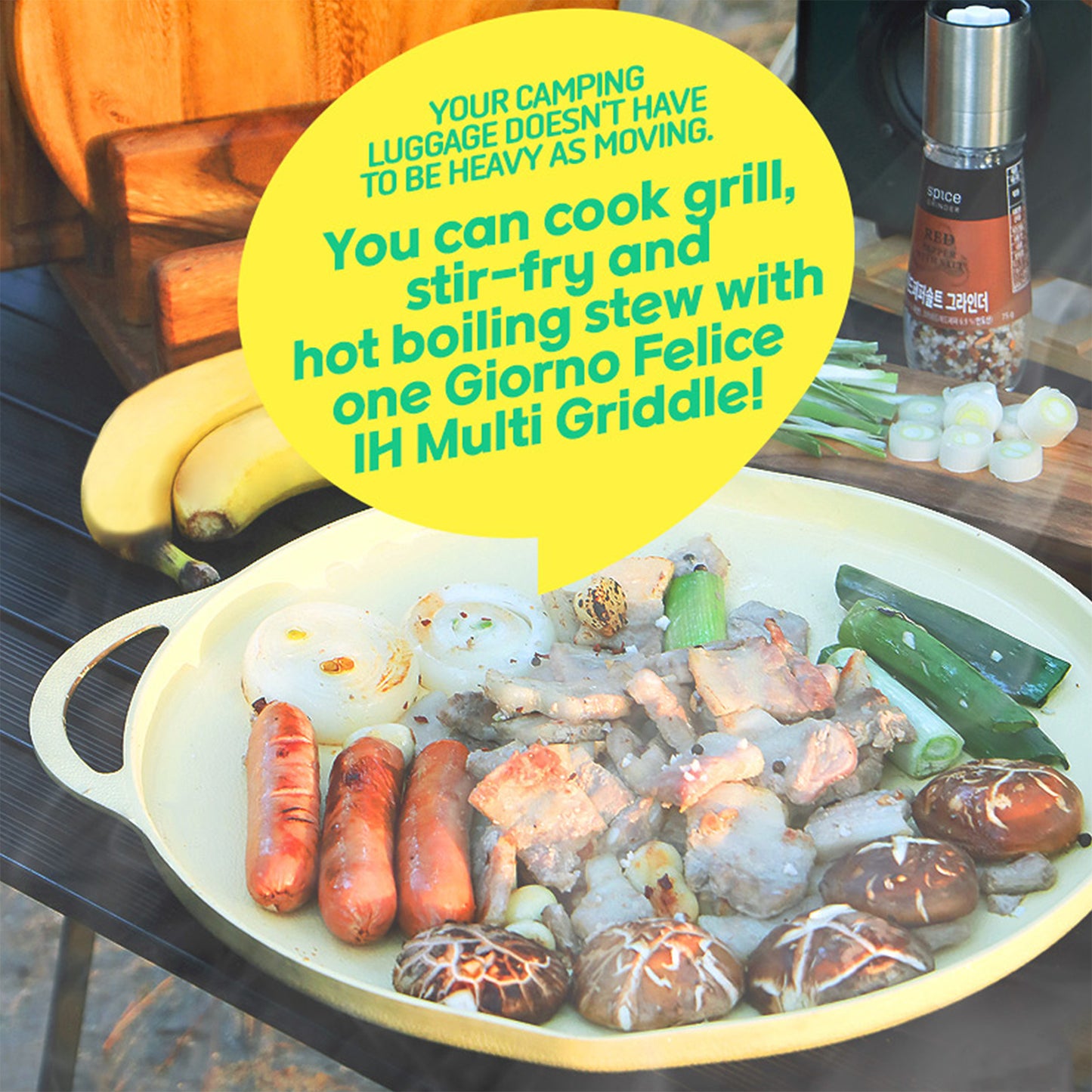 Giorno Felice 34cm Round IH Griddle Pan Ceramic Non-Stick Camping Korean Stew Tristar Online