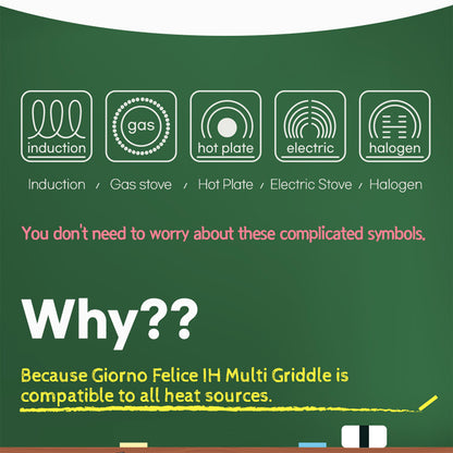 Giorno Felice 34cm Round IH Griddle Pan Ceramic Non-Stick Camping Korean Stew Tristar Online