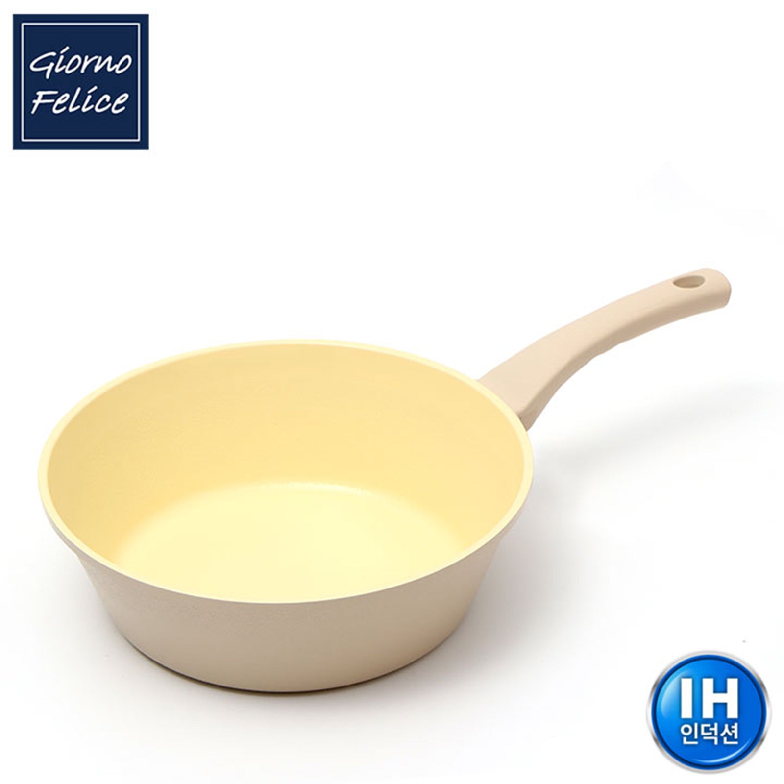Giorno Felice 28cm Beige IH Wok Pan Ceramic Non-Stick Stir Frypan Induction Tristar Online