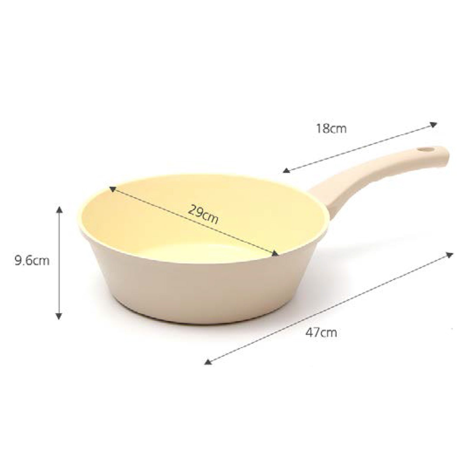 Giorno Felice 28cm Beige IH Wok Pan Ceramic Non-Stick Stir Frypan Induction Tristar Online