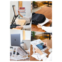 Pelican Stand Black Adjustable Laptop Holder Foldable Tablet Book PC Desk Tristar Online