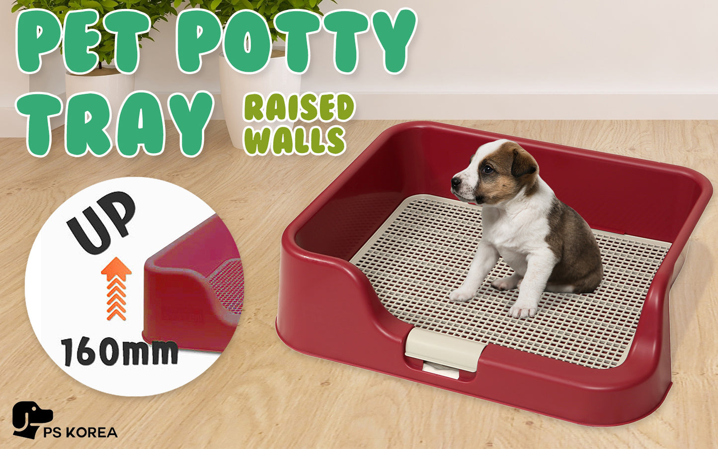 PS KOREA Wine Dog Pet Potty Tray Training Toilet Raised Walls T1 Tristar Online