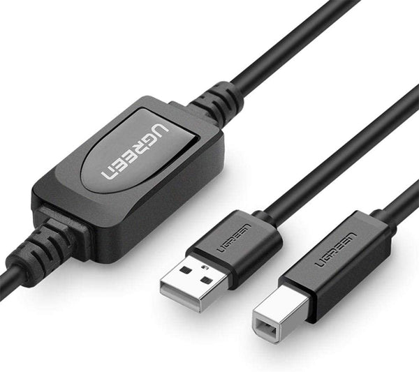 UGREEN USB 2.0 A Male to B Male Active Printer Cable 10m (Black) 10374 Tristar Online
