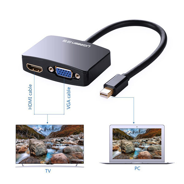 UGreen 4K Mini DisplayPort to HDMI / VGA Adapter - Black (10439) Tristar Online