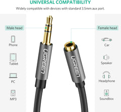 UGREEN 3.5mm Male to 3.5mm Female Extension Cable 5m (Black) 10538 Tristar Online