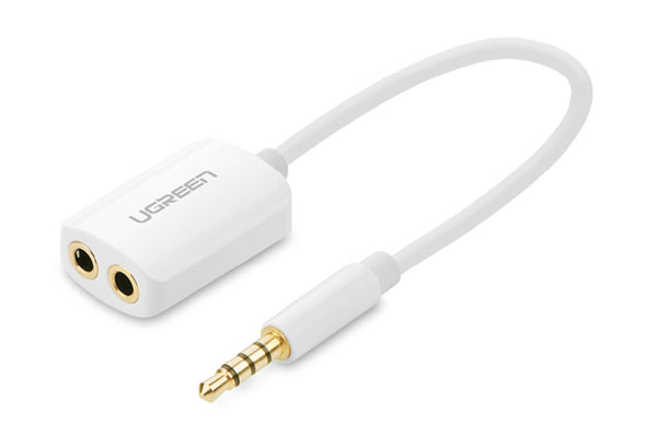 UGREEN 3.5mm Male to Dual 3.5mm FemaleHeadset Splitter White (10789) Tristar Online