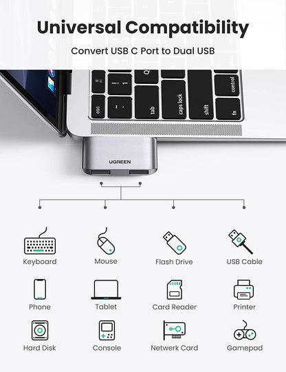 UGREEN 10912 USB-C to USB 3.0 x2 Adapter Tristar Online