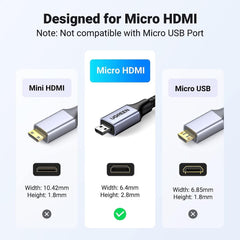 UGREEN 15516 8K Micro-HDMI to HDMI Cable 1M Tristar Online