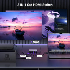 UGREEN 15604 3-in-1 8K 60Hz HDMI Switch Tristar Online