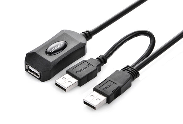 UGREEN USB 2.0 Active Extension Cable 10M with USB Power 5M (20214) Tristar Online