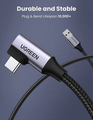 UGREEN 20289 Angled USB-C 3.0 Fast Charge Cable 0.5M Tristar Online