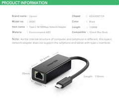 UGREEN 30287 USB-C 10/100Mbps Ethernet Adapter Tristar Online