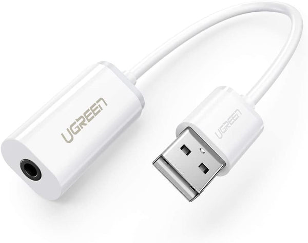 UGREEN USB A Male to 3.5 mm Aux Cable (White) Tristar Online