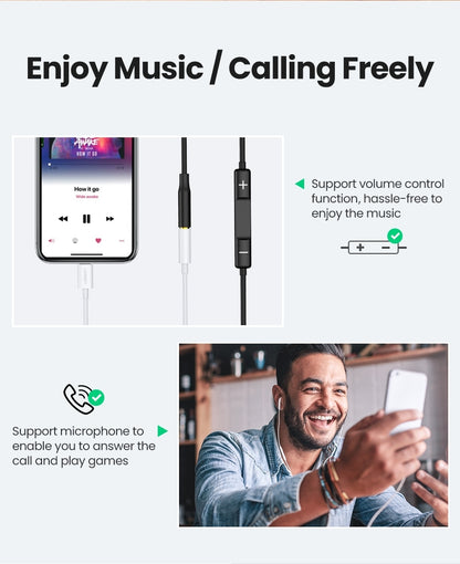 UGREEN 30759 iPhone 8-pin to 3.5mm Headphone Adapter Tristar Online
