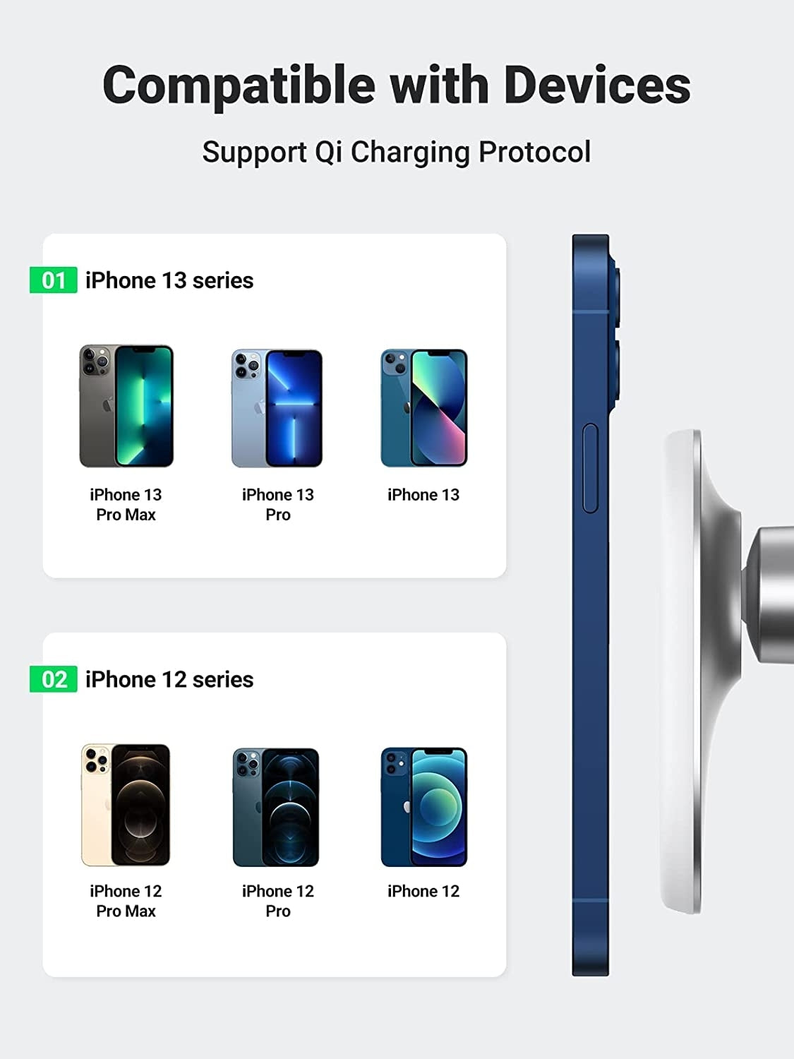 UGREEN 40117 Magnetic Wireless Car Charger Tristar Online