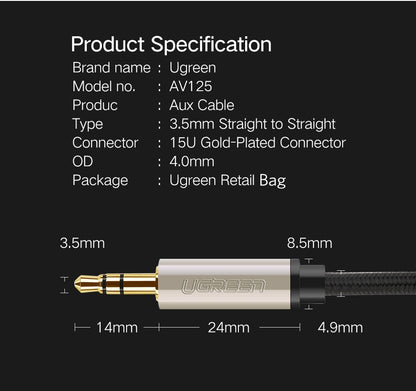 UGREEN 40788 Premium 3.5mm Male to 3.5mm Male Cable 20M Tristar Online