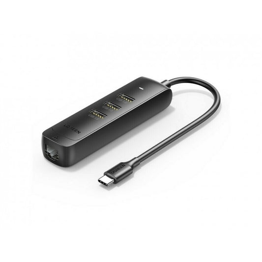 UGREEN 50627 USB-C to USB-A 3-Port Hub with RJ45 Gigabit Ethernet Tristar Online
