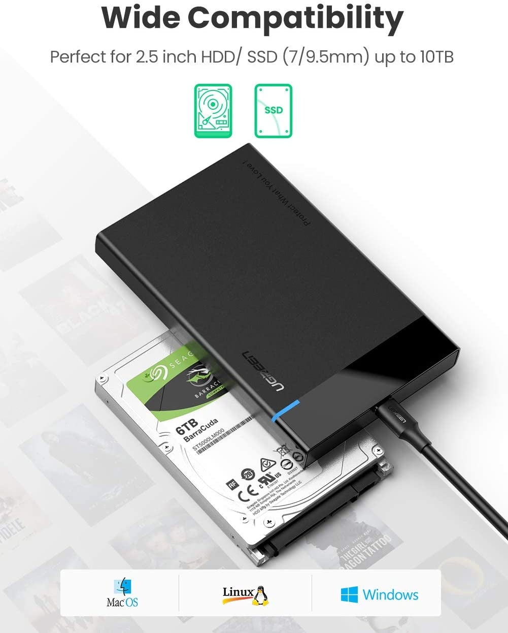 UGREEN USB-C 2.5-inch Hard Drive Box 50743 Tristar Online