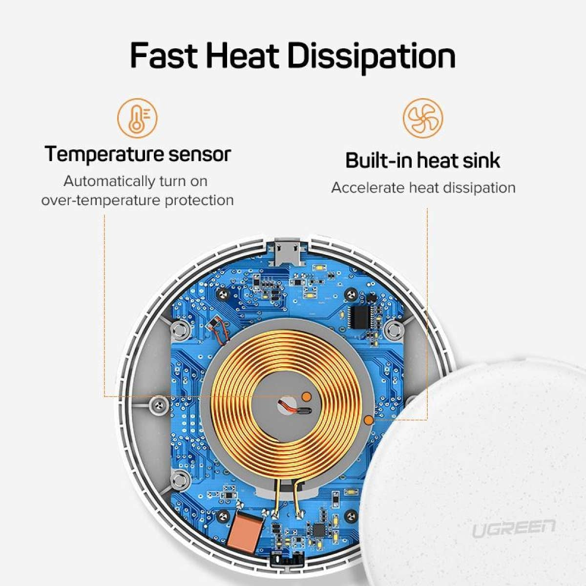 UGREEN QI Wireless charger White 60112 Tristar Online