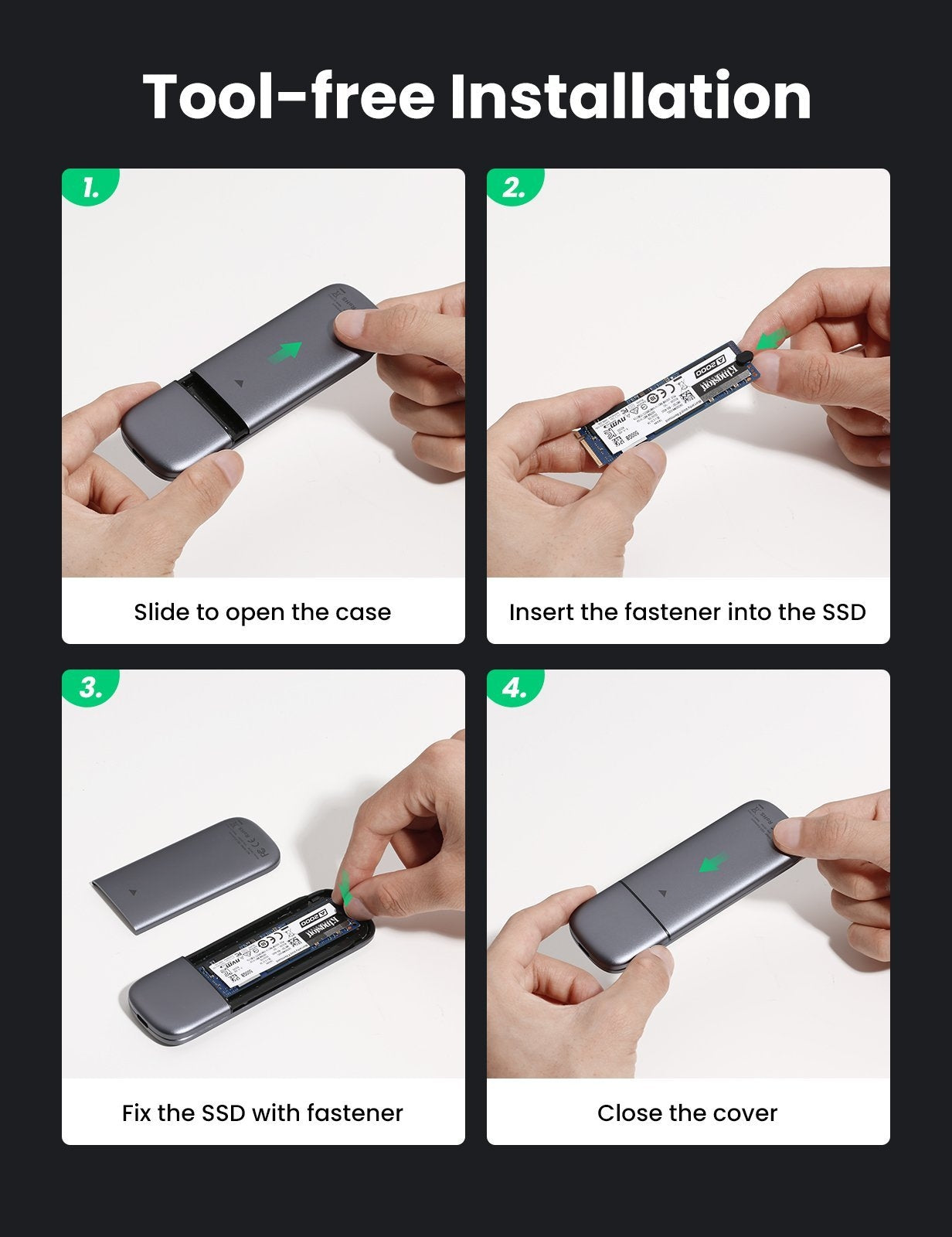 UGREEN 60354 Enclosure for M.2 PCI-E NVME SSD Tristar Online