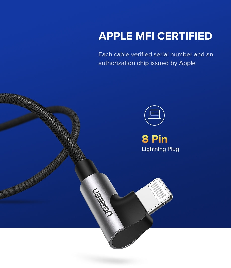 UGREEN 60521 USB-A to 8-pin 90 Degree Angel Cable 1M Tristar Online