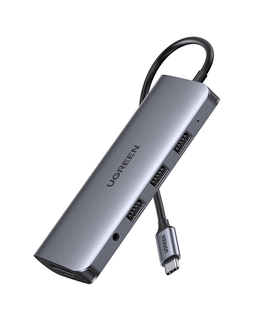 UGREEN USB-C To 3*USB 3.0 A+HDMI+VGA+RJ45 Gigabit+SD/TF+AUX3.5mm+PD Converter Gray with PD 80133 Tristar Online