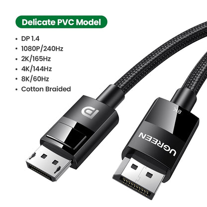 UGREEN 80390 DP V1.4 Male to Male Plastic Case Braided Cable 1M Tristar Online
