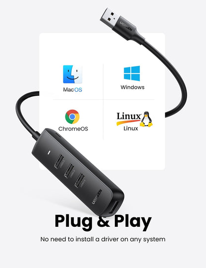 UGREEN 80657 USB 3.0 4-Port Hub Tristar Online