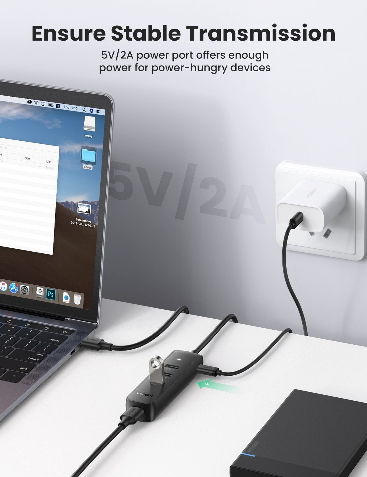 UGREEN 80657 USB 3.0 4-Port Hub Tristar Online