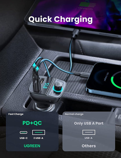UGREEN 80910 Car Bluetooth 5.0 FM Transmitter Tristar Online